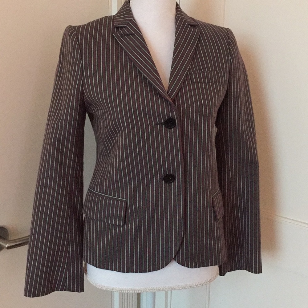 Marc Jacobs Gray Red White Stripped Blazer - 4